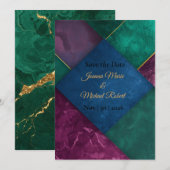 Moderne Luxe Save The Date Kaart (Voorkant / Achterkant)