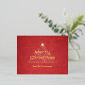 Moderne Luxe Script Prettig Kerstfeest Bordeaux Folie Feestdagen Briefkaart (Staand Voorkant)