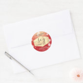 Moderne luxe sparkle-script sojakanellabel ronde sticker (Envelop)
