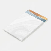 Moderne luxe stalen blauwe goudstreep post-it® notes (Schuin)