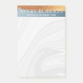 Moderne luxe stalen blauwe goudstreep post-it® notes