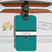 Moderne Luxe Teal Monogram Zomer Reisaccessoires Bagagelabel