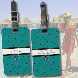 Moderne Luxe Teal Monogram Zomer Reisaccessoires Bagagelabel