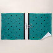 Moderne Luxe Turquoise Monogram Zomer Strandlaken (Voorkant)