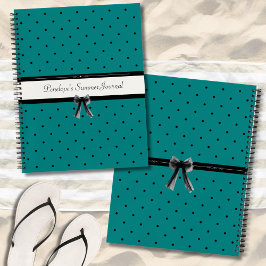Moderne luxe turquoise monogram zomerreisjournaal notitieboek