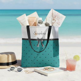Moderne luxe tweekleurige monogram schoudertassen tote bag