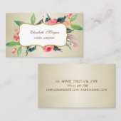 Moderne luxe verfijnde Waterverf bloemen Visitekaartje (Voorkant / Achterkant)