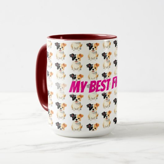 Moderne luxe verzorging hond gepersonaliseerde col mok (Voorkant links)