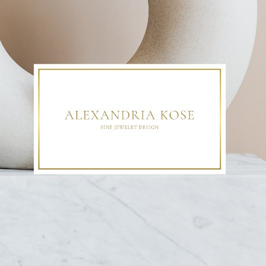 Moderne luxe wit en goud visitekaartje