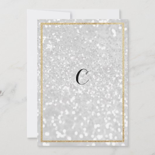 Moderne luxe witgouden glitter Pensioenfeest Kaart (Achterkant)