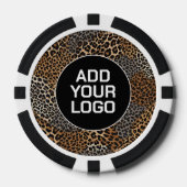 Moderne Luxe Witte Luipaard Elegante Collectie Poker Chips (Voorkant)