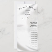 Moderne Luxe Witte Trouwceremonie Feestprogramma (Voorkant)
