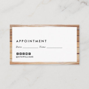 Moderne Luxe Wood Border Clean Layout Benoeming Visitekaartje