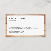 Moderne Luxe Wood Border Clean Layout Benoeming Visitekaartje (Achterkant)