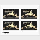 Moderne Luxe Zwart en Goud gegraveerd-stijl Auto Rechthoekige Sticker (Vel)