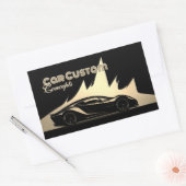 Moderne Luxe Zwart en Goud gegraveerd-stijl Auto Rechthoekige Sticker (Envelop)