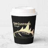 Moderne Luxe Zwart-Gouden Auto Zakelijk Papieren Bekers (Voorkant)