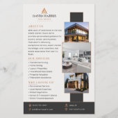 Moderne Luxe Zwart & Koper Vastgoedbedrijf Flyer (Achterkant)