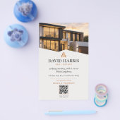 Moderne Luxe Zwart & Koper Vastgoedbedrijf Flyer (Enkel)