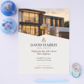 Moderne Luxe Zwart & Koper Vastgoedbedrijf Flyer (Enkel)