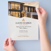 Moderne Luxe Zwart & Koper Vastgoedbedrijf Flyer (Hand)