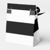 Moderne luxe zwarte en witte strepen patroon bedankdoosjes (Achterkant)