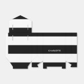 Moderne luxe zwarte en witte strepen patroon bedankdoosjes (Uitgevouwen)