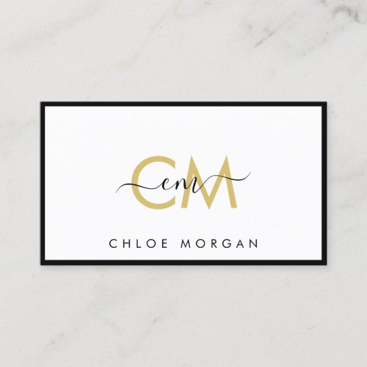 Moderne luxe zwarte goudhandtekeningen visitekaartje (Voorkant)