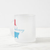 Moderne Luxemburgse Vlag Kaart Souvenir Matglas Koffiemok (Voorkant links)