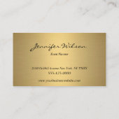 Moderne Luxury Black & Gold Glitter Event Planner Visitekaartje (Achterkant)