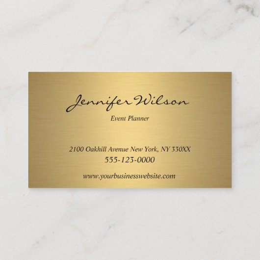 Moderne Luxury Black & Gold Glitter Event Planner Visitekaartje (Achterkant)