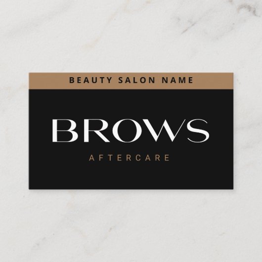 Moderne Luxury Brows Aftercare PMU Brow Instructio Visitekaartje (Voorkant)