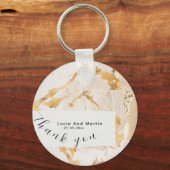 Moderne Luxury Gold Abstract Hartelijk dank voor u Sleutelhanger (Voorkant)