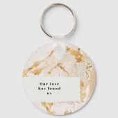 Moderne Luxury Gold Abstract Hartelijk dank voor u Sleutelhanger (Achterkant)