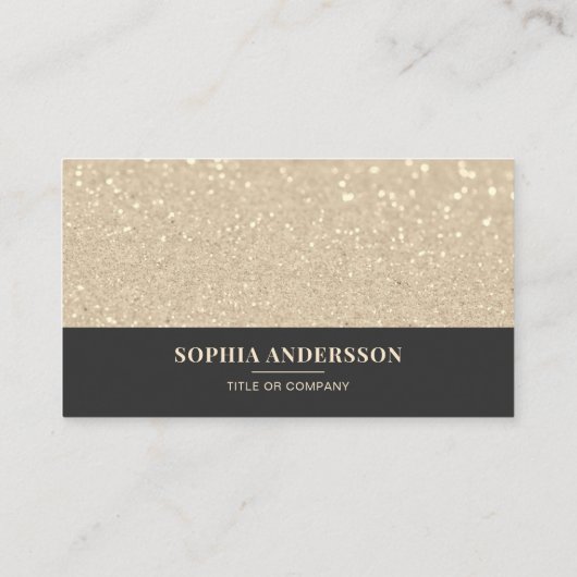 Moderne Luxury Gold Glitter-Benoemingskaart Afsprakenkaartje (Achterkant)