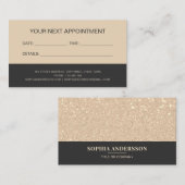 Moderne Luxury Gold Glitter-Benoemingskaart Afsprakenkaartje (Voorkant / Achterkant)