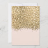 Moderne Luxury Gold Pink Glitter Confetti Wedding Save The Date (Achterkant)