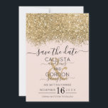 Moderne Luxury Gold Pink Glitter Confetti Wedding Save The Date<br><div class="desc">De elegante, glamoureuze en moderne bruiloft met de datumkaart is perfect voor het hedendaagse en stijlvolle echtpaar. Hij is voorzien van een faux, met een gouden, dunne glitter confetti, bespottelijk kleurenblok boven op een eenvoudige, wazige roze achtergrond. De achterzijde toont het zelfde glitter maar een dikker paneel. Deze griezelige, luxe...</div>