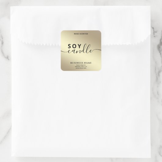 Moderne Luxury goudscriptzool Vierkante Sticker (Tas)