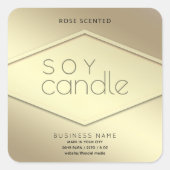 Moderne Luxury goudtypografie sojakandel Vierkante Sticker (Voorkant)
