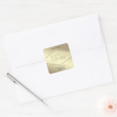 Moderne Luxury goudtypografie sojakandel Vierkante Sticker (Envelop)