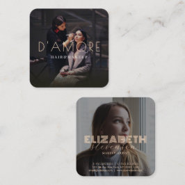 Moderne Luxury Professional Gold Abstracte 2 foto' Vierkante Visitekaartje