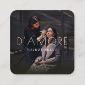 Moderne Luxury Professional Gold Abstracte 2 foto' Vierkante Visitekaartje (Voorkant)