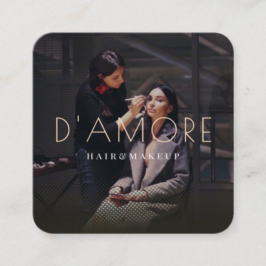 Moderne Luxury Professional Gold Abstracte 2 foto' Vierkante Visitekaartje (Voorkant)