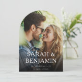 Moderne M Photo Vertical Chic Bewaar de datumboog Kaart (Staand voorkant)