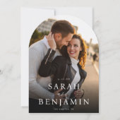 Moderne M Photo Vertical Chic Save the Date 2 Arc Kaart (Voorkant)