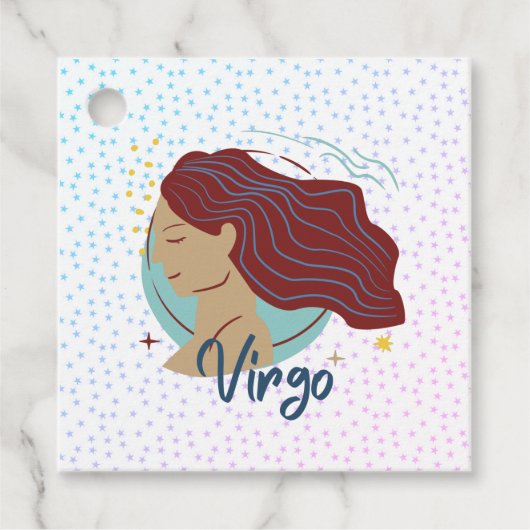 Moderne Maagd Vrouw Zodiac Bedankjes Labels (Voorkant)
