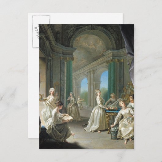 Moderne maagden, 1728 briefkaart (Voorkant / Achterkant)