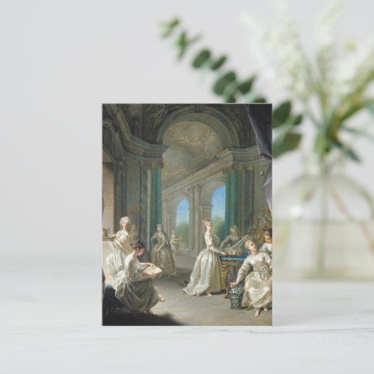 Moderne maagden, 1728 briefkaart (Staand voorkant)