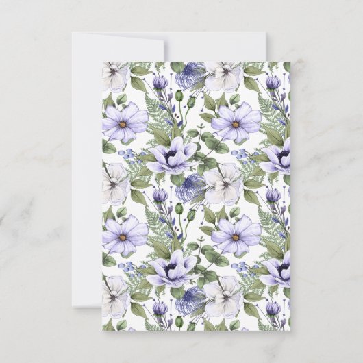 Moderne maagdenpalm witte bloemenbruiloft QR-code RSVP Kaartje (Achterkant)